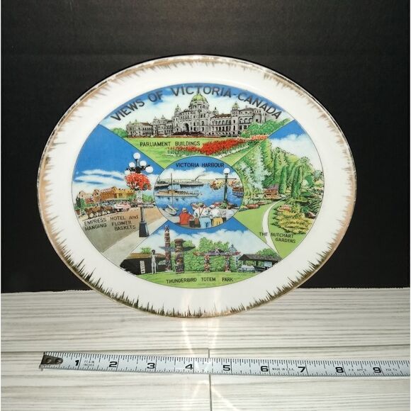 Vintage Views Of Victoria Canada Collectors Souvenir Hanging Plate Made In Japan - Picture 7 of 7